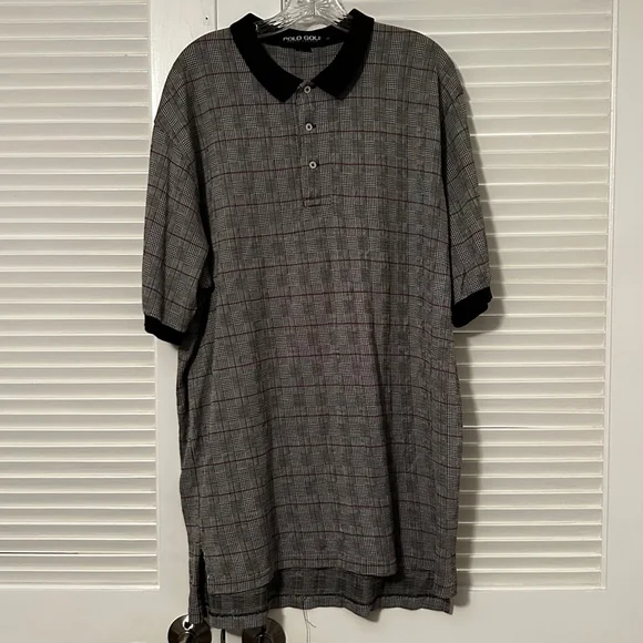 Polo Golf Ralph Lauren Gray Black Plaid Collared Shirt Men’s XL - Picture 2 of 8